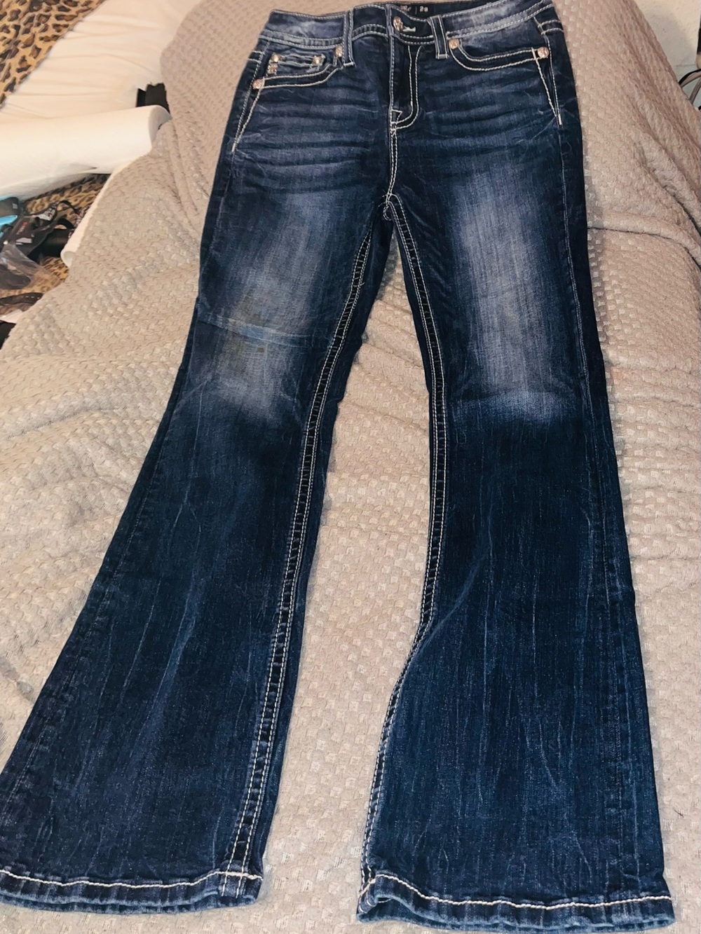 Miss Me Dark Blue Flared Jeans